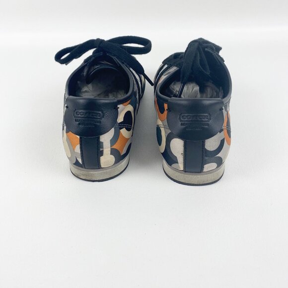 COACH Women's Paxton Sateen Black Orange Gray Sneakers size 8M - Picture 5 of 10